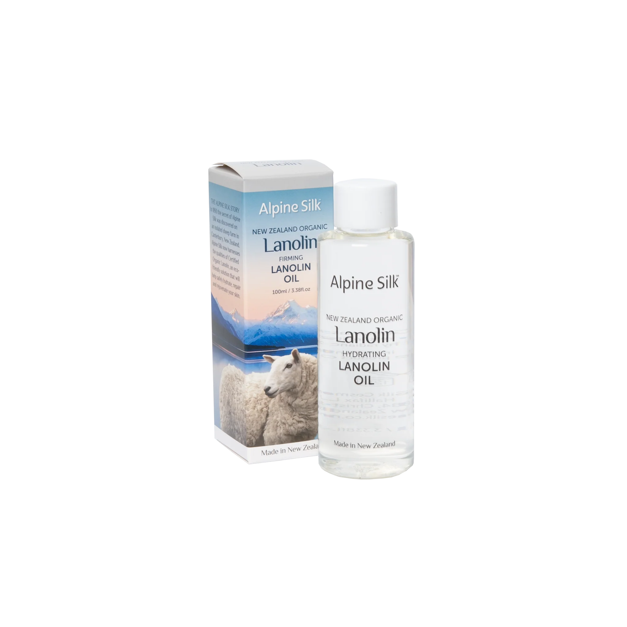 Alpine Silk Lanolin Oil bottle and packaging