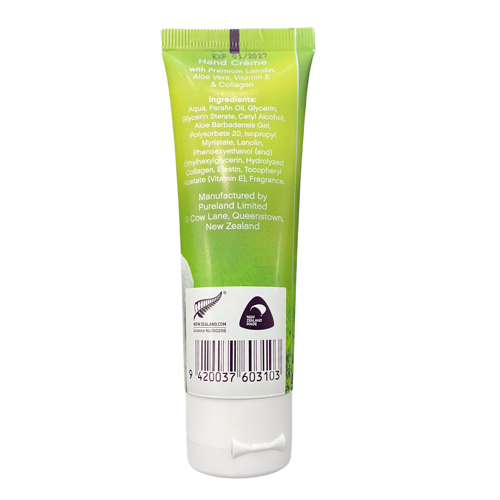 Koha Lanolin Hand cream tube with green label on a white background