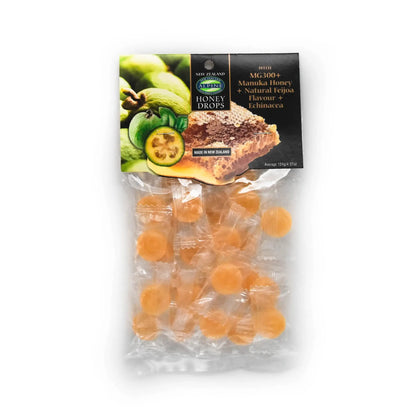 Alpine Gourmet Foods Manuka Honey Feijoa Drops on a white background
