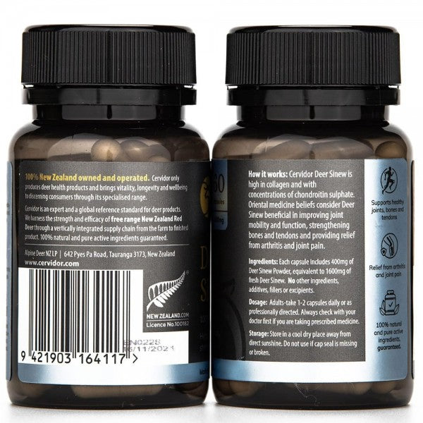 Two bottles with labels on a white background