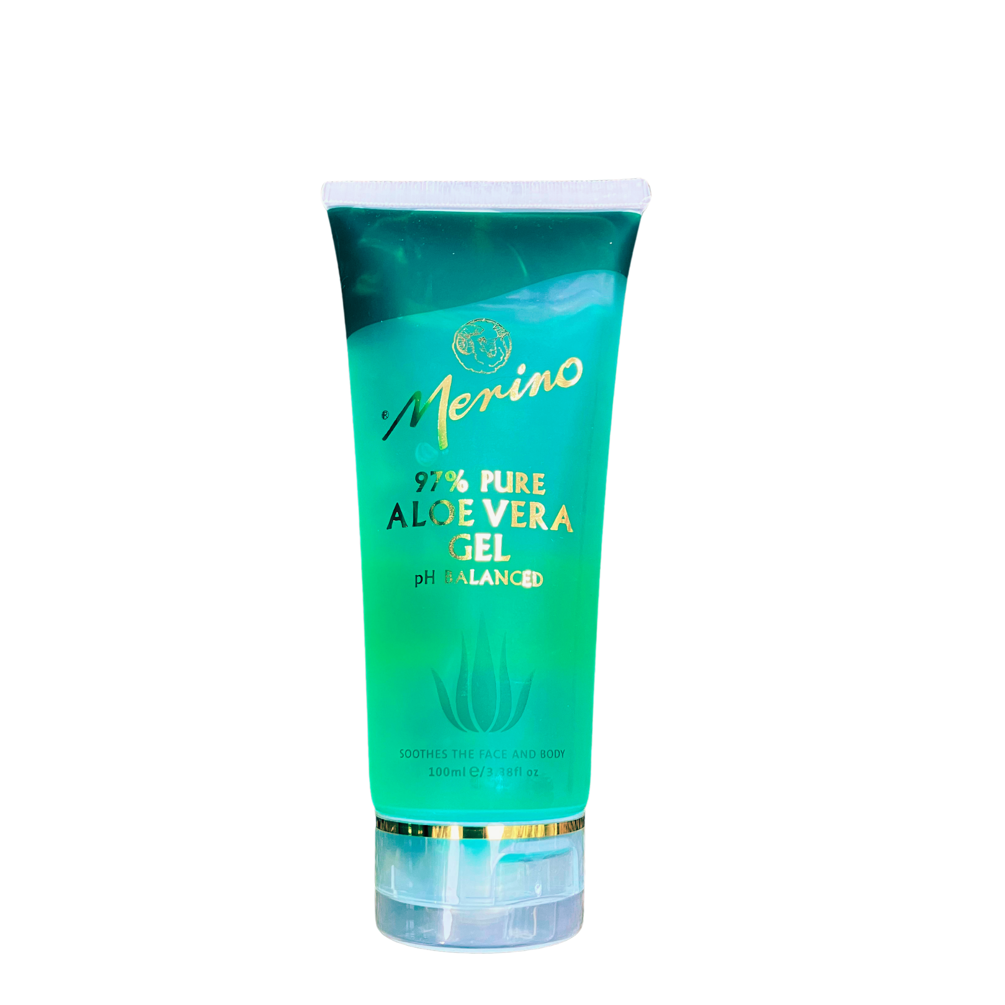 Tube of Merino 92% Pure Aloe Vera Gel on a white background