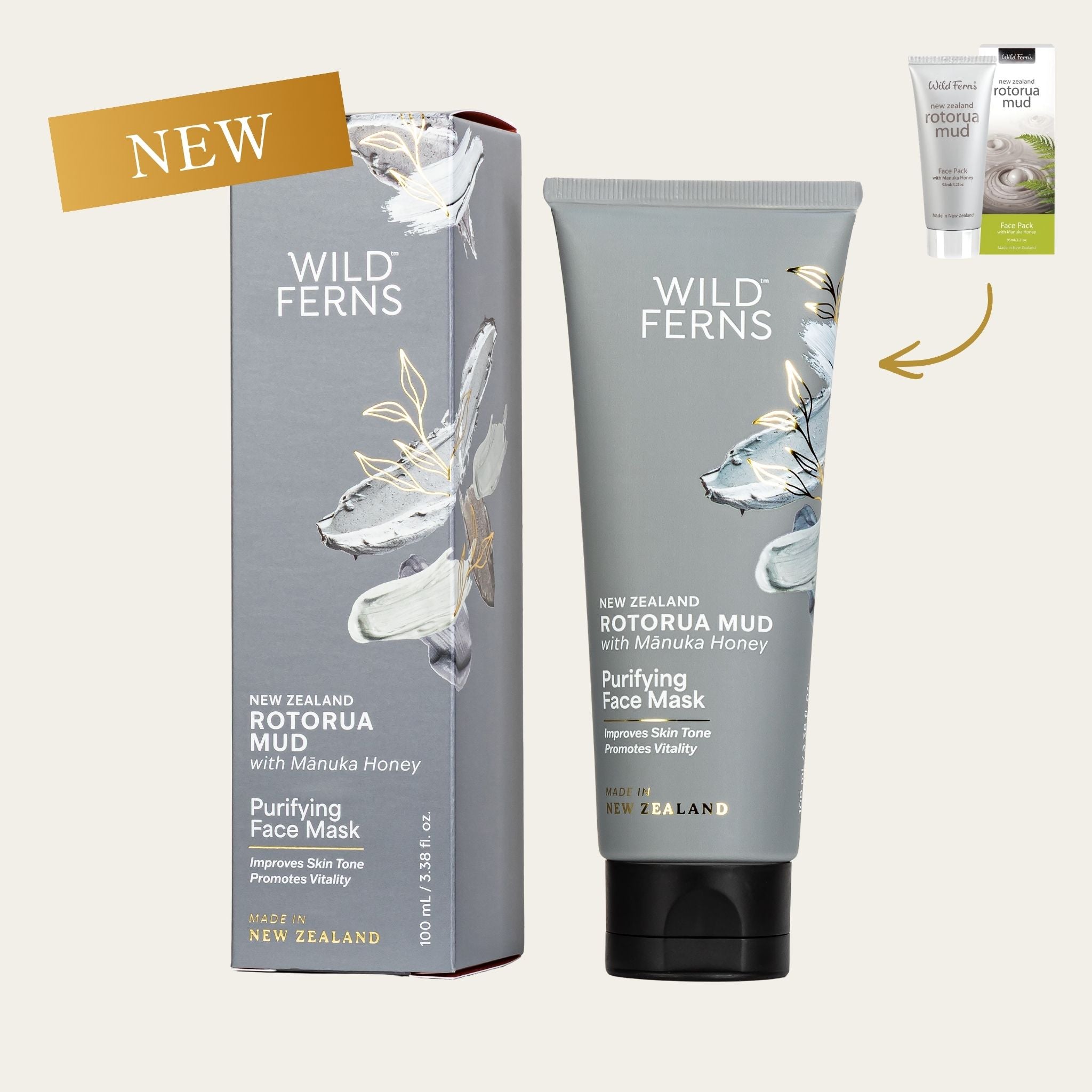 エヴォリュエヴィトワーニ　フェイスマスク（保湿）21ml ワイルドファーンズ (Wild Ferns) | 温泉泥フェイスパック