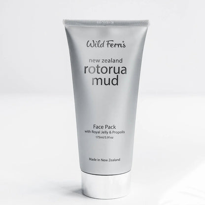 Tube of Wild Ferns Rotorua Mud Face Pack on a white background