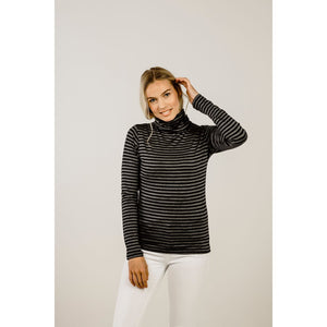 Kapeka Women Kapeka Merino Stripe Turtle Neck Top