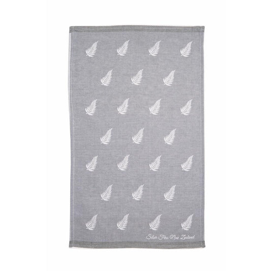 Tea Towel - Fern Pattern Grey Jacquard