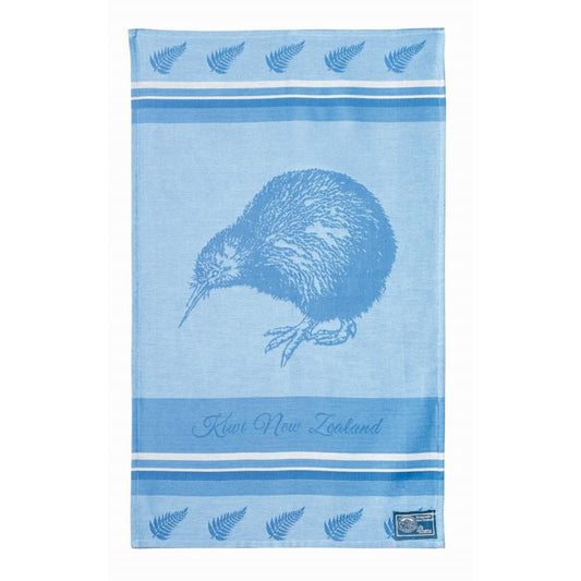 Hallifax Homeware - kitchenware Tea Towel - Kiwi NZ Blue Jacquard