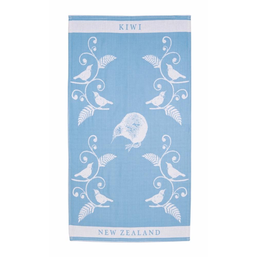 Tea Towel - Kiwi & Tui Blue Jacquard