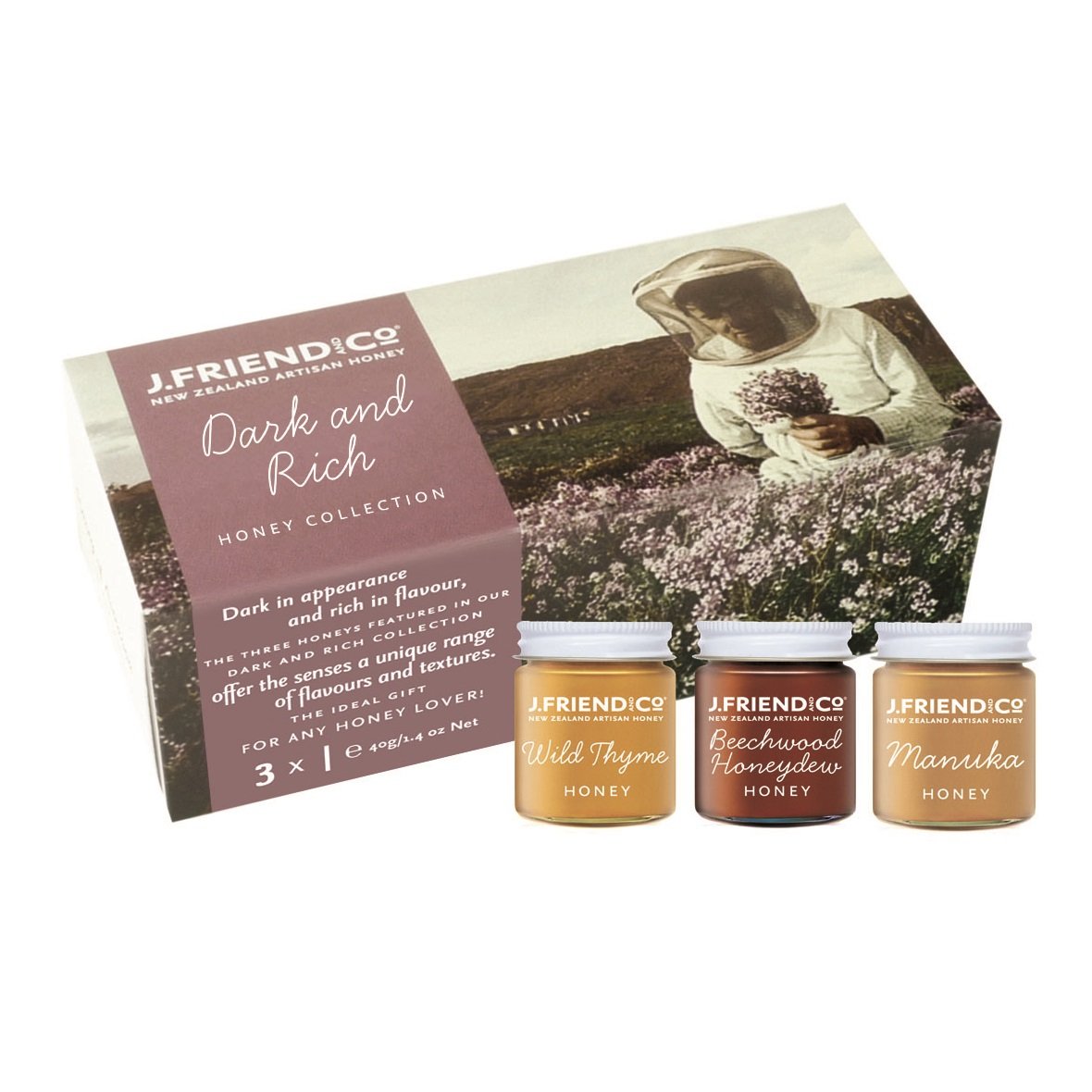 J. Friend & Co Dark & Rich Honey Set 3 x 40g
