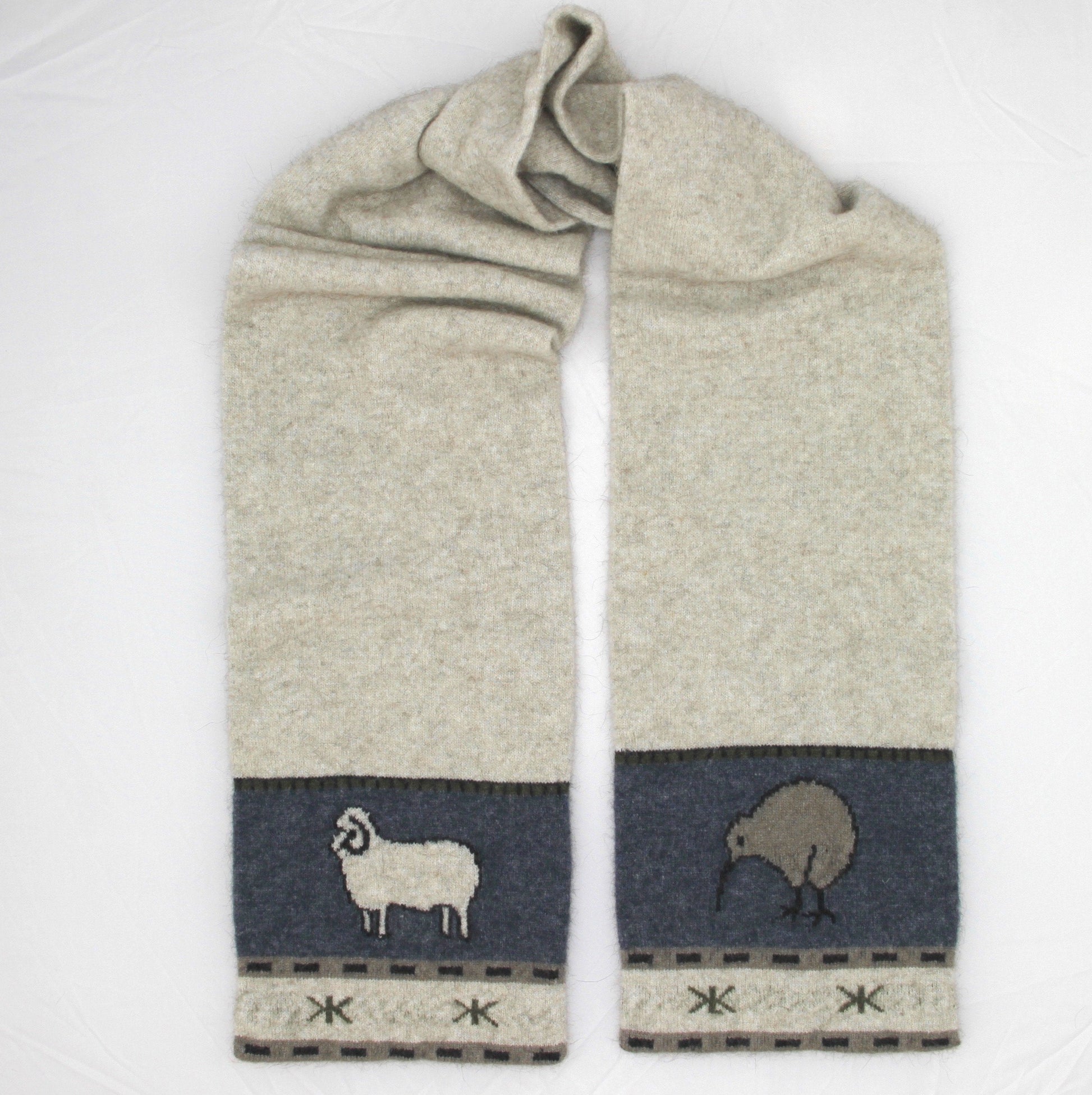 Possum Merino kiwi sheep scarf - Kapeka NZ