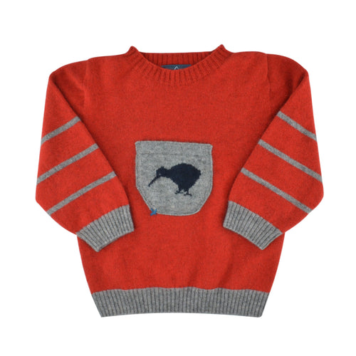 Kids Merino Possum Kiwi sweater NZ