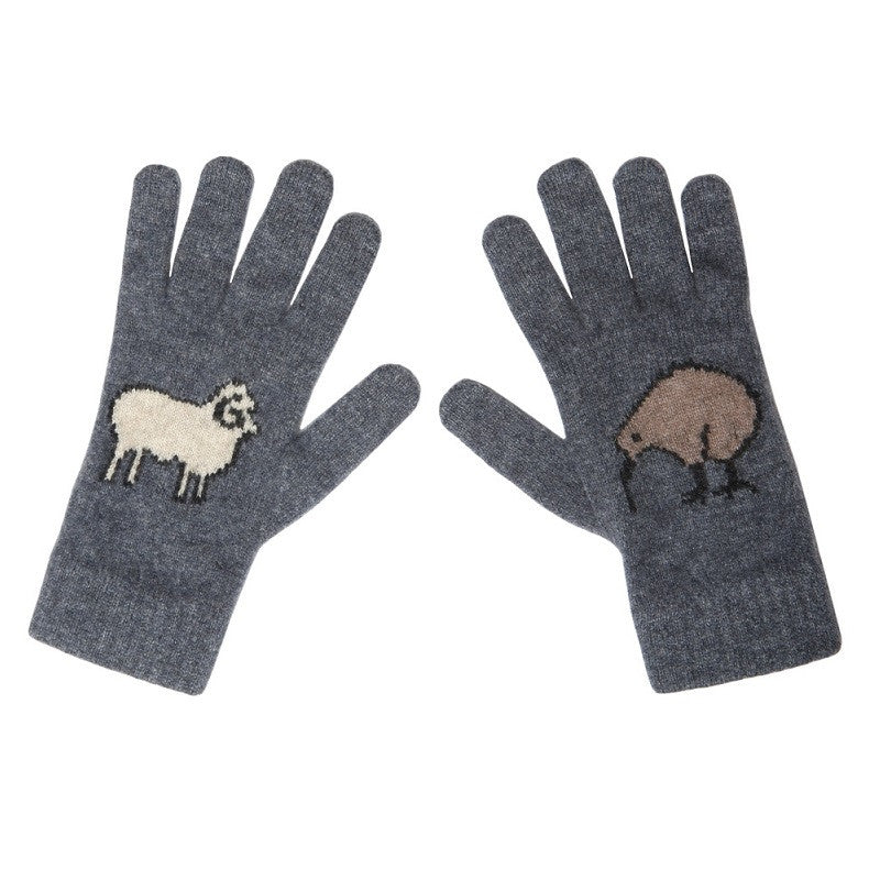 Possum Merino kiwi and sheep gloves - Kapeka NZ