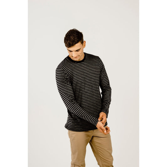 Men's Striped Merino long sleeve shirt - Kapeka NZ
