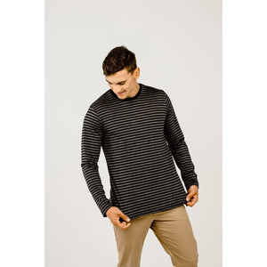 Men's Striped Merino long sleeve shirt - Kapeka NZ