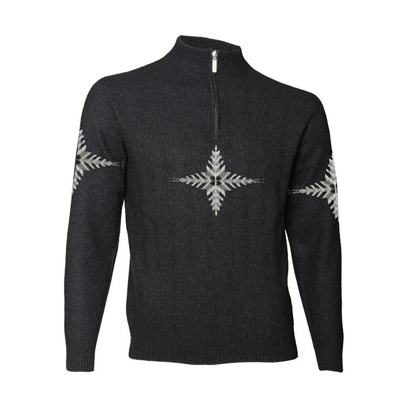 Merinosilk Snowflake Silverfern Sweater - Kapeka NZ