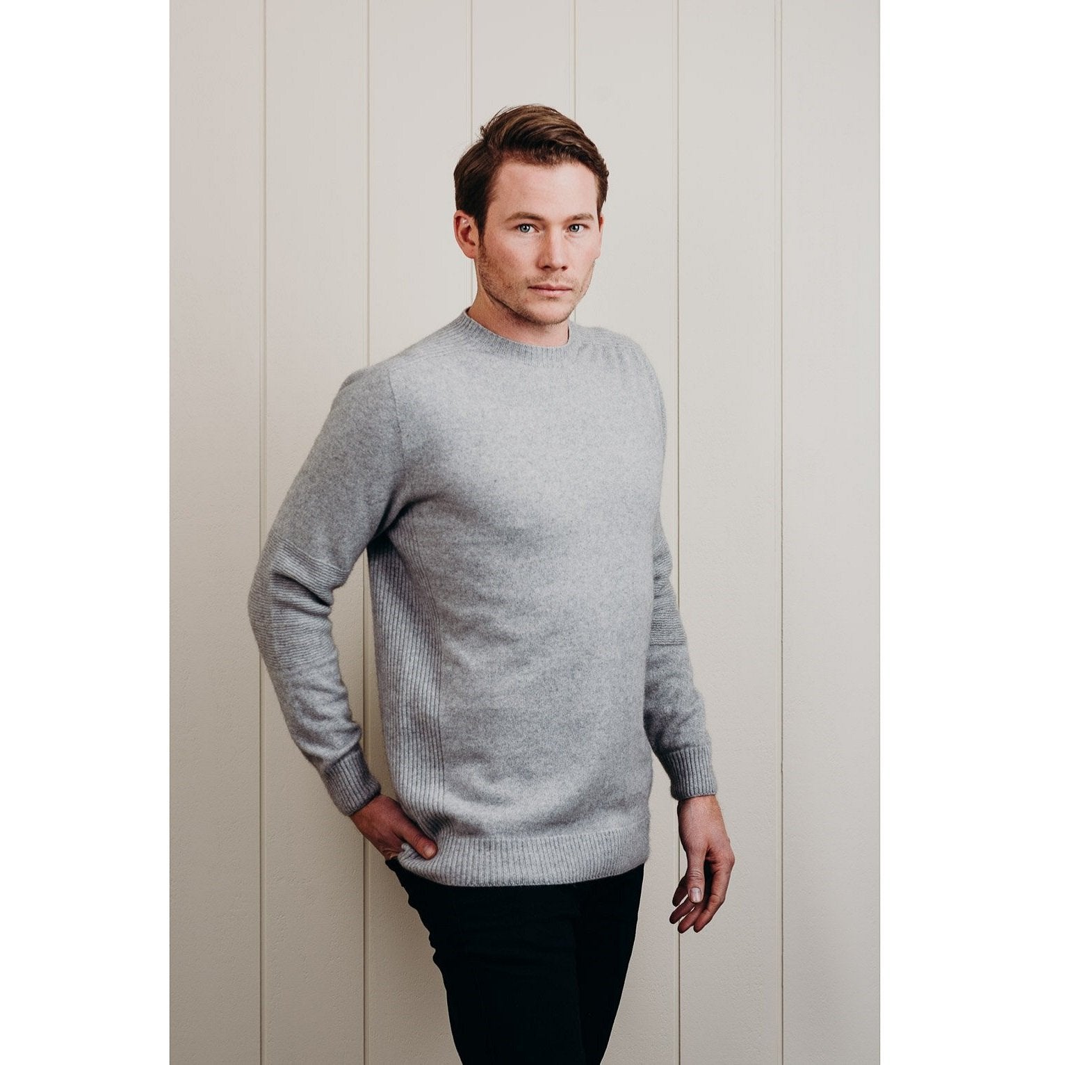 Men's Grey Merino Sweater - Kapeka NZ
