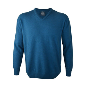 Men's Green Possum Merino V Neck Sweater - Kapeka NZ