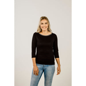 Women's boat neck merino top - Kapeka NZ 