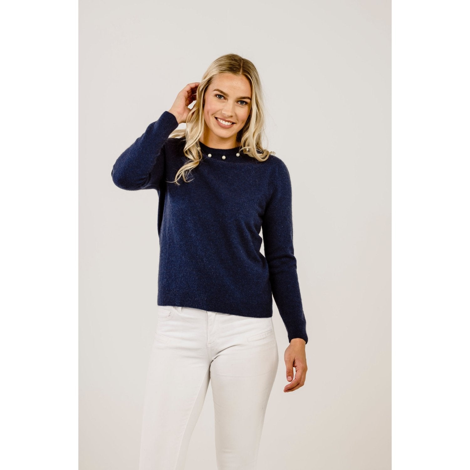 Pearl blue Cashmere sweater - Kapeka NZ