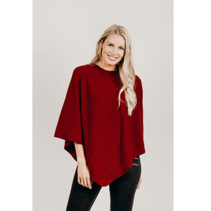 Red Possum Merino Poncho - Kapeka NZ