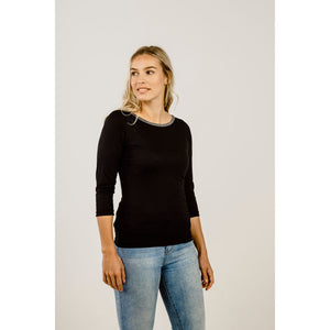 Women's boat neck merino top - Kapeka NZ