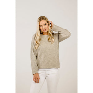 Women's Possum Merino Rib Sweater  - Kapeka NZ