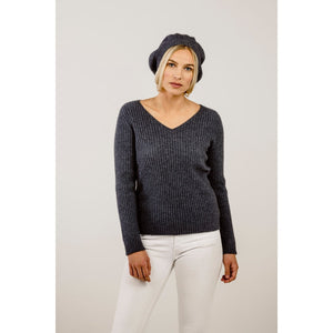 Possum Merino women's V neck sweater - Kapeka NZ