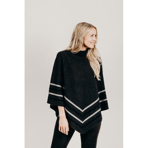 Merino Possum turtleneck poncho - Kapeka NZ