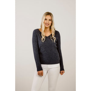 Possum Merino women's V neck sweater - Kapeka NZ