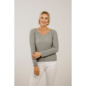 Possum Merino women's V neck sweater - Kapeka NZ