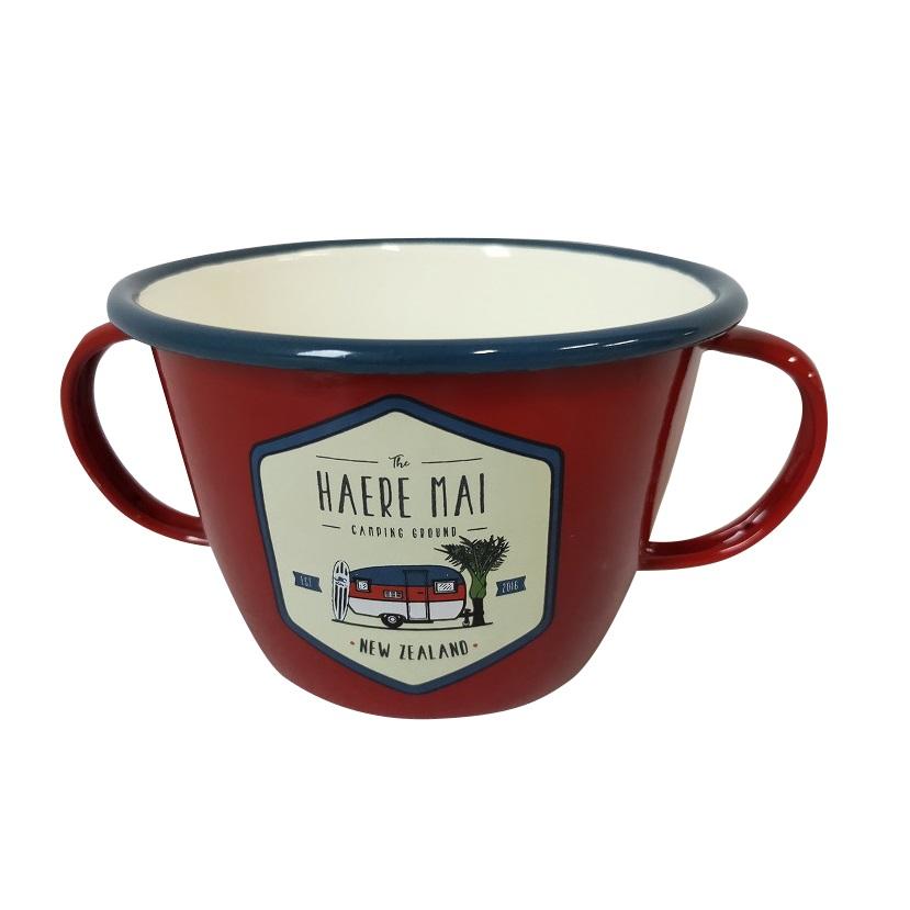 Moana Road Homeware - kitchenware Moana Road - Enamel Mug Two Handle Haere Mai