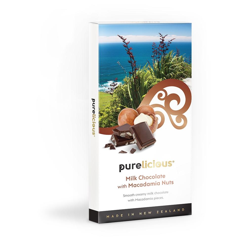Purelicious Milk Chocolate with Macadamia Nuts 100g