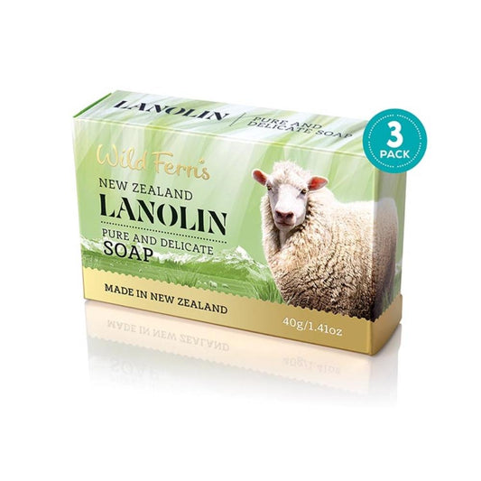 3 Pack - Wild Ferns Lanolin Pure and Delicate Soap 40g