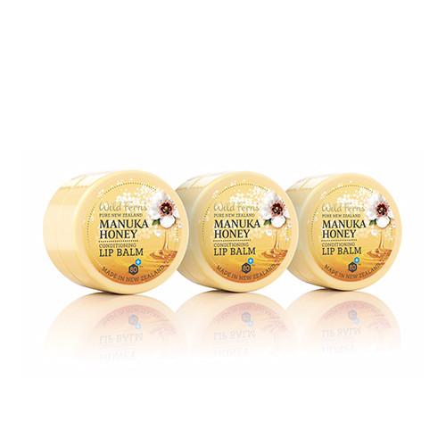 Manuka Honey Lip Balm - Wild Ferns - 3 pack