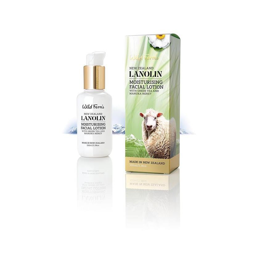 Wild Ferns Lanolin Moisturising Facial Lotion with Green Tea and Manuka Honey (100ml)