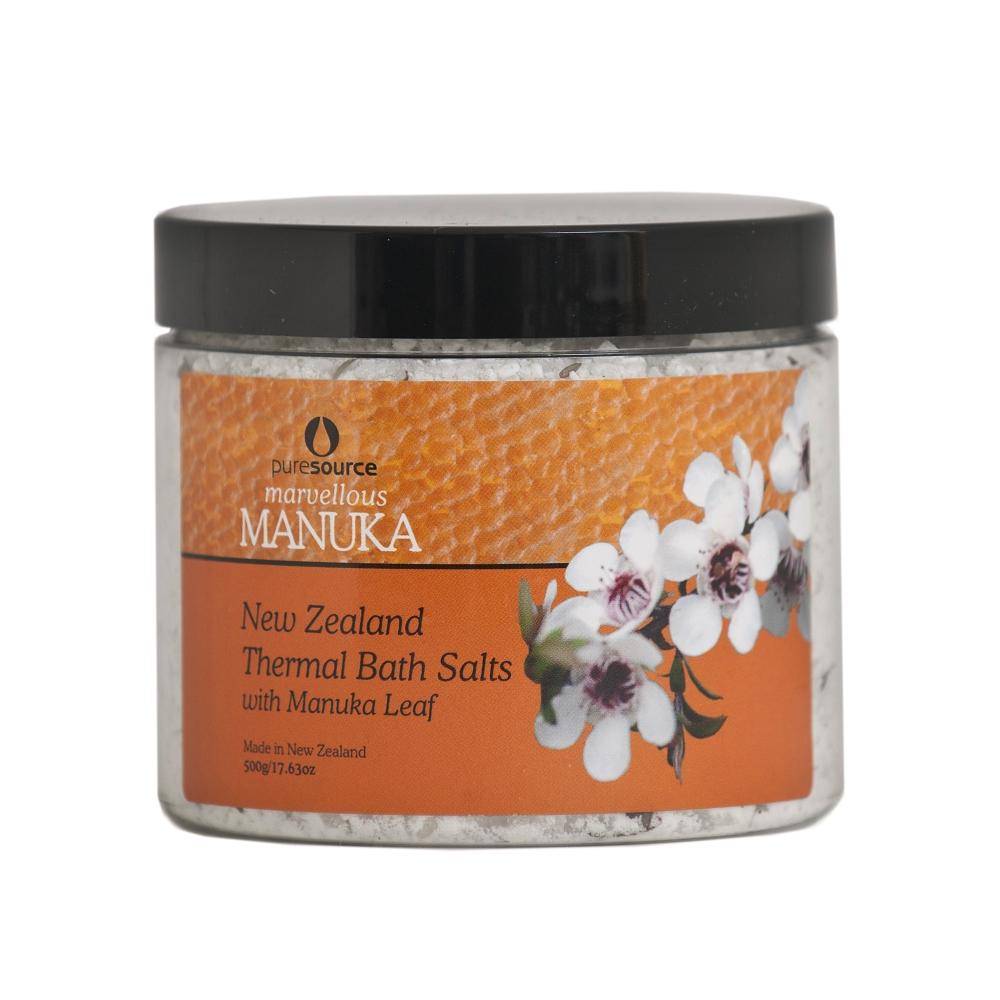 Puresource New Zealand Thermal Bath Salts with Manuka Leaf 500g
