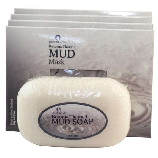 Puresource New Zealand Gift Pack (Thermal Mud Mask 20g Sachet + Rotorua Thermal Mud Soap)