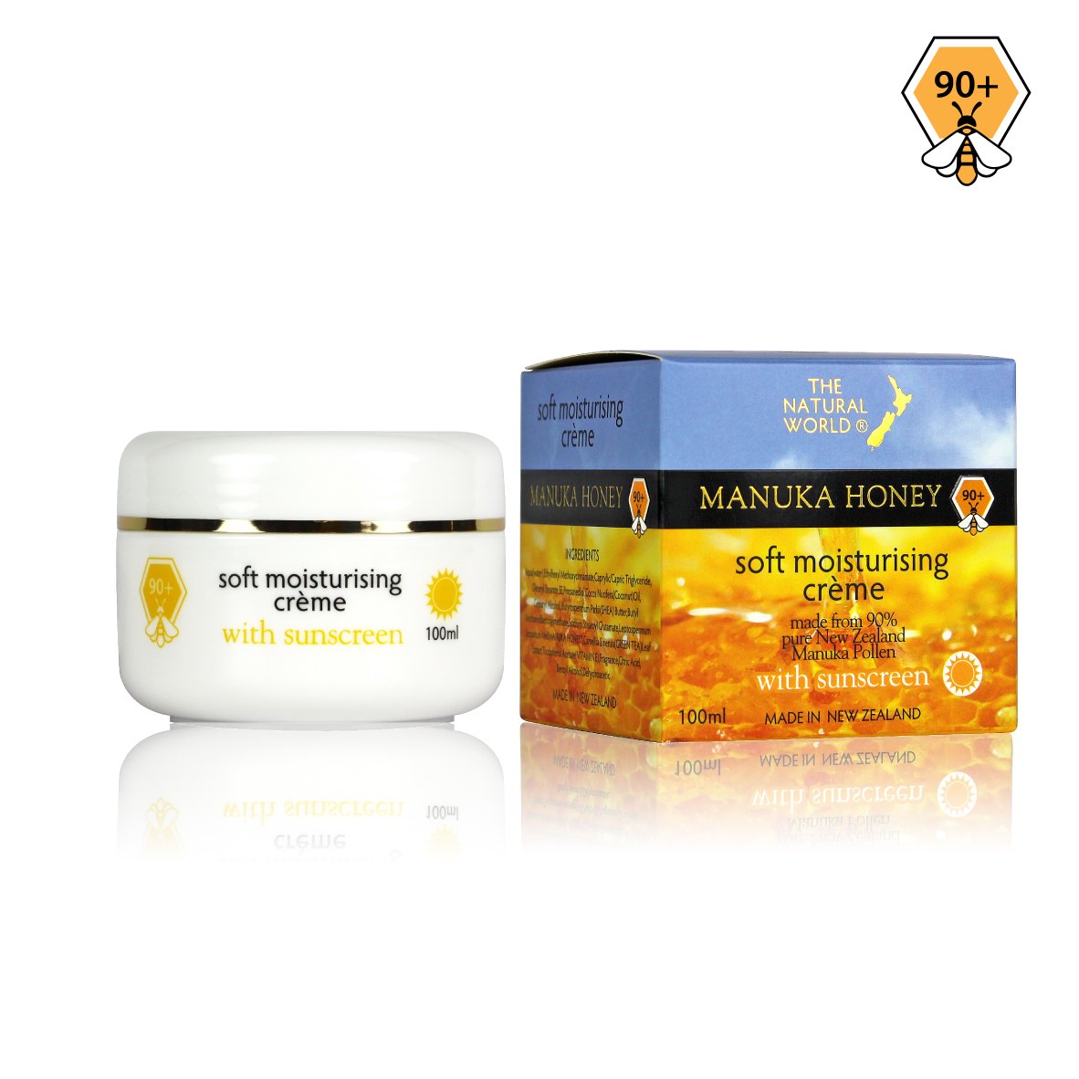 The Natural World Manuka Honey Moisturising Facial Creme with Sunscreen 100ml