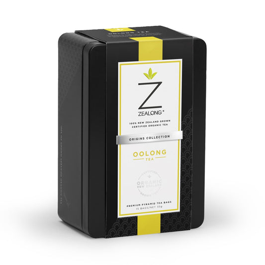 Zealong Tea Honey & Food - NZ Tea, Salt & Oil ジーロン (Zealong) オーガニック ウーロン茶 缶入り35g / 15 ティーバッグ